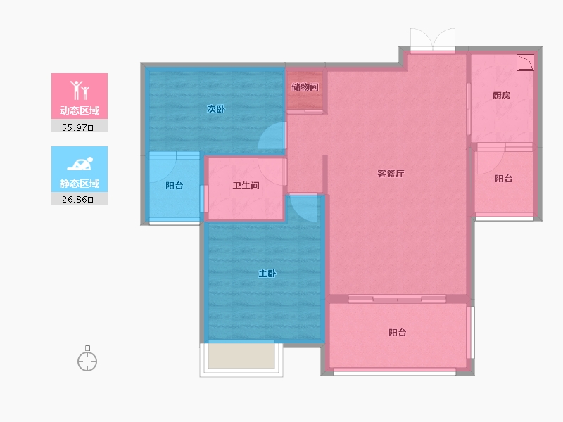 湖南省-邵阳市-京都世纪城-74.17-户型库-动静分区