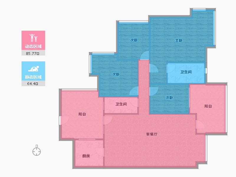 四川省-成都市-保利198蔷薇郡-138.53-户型库-动静分区