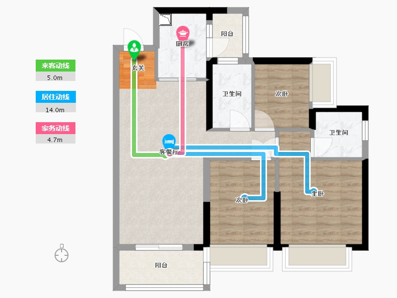 广东省-江门市-方圆・云山诗意（新会）-73.40-户型库-动静线