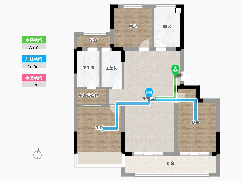 浙江省-温州市-凯迪融创新鹿园-81.60-户型库-动静线