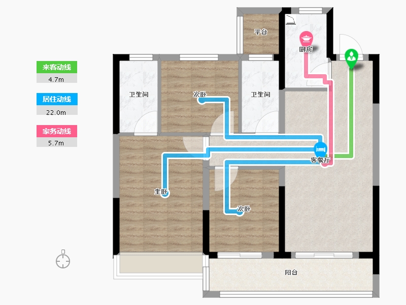 浙江省-温州市-熙悦里-90.41-户型库-动静线