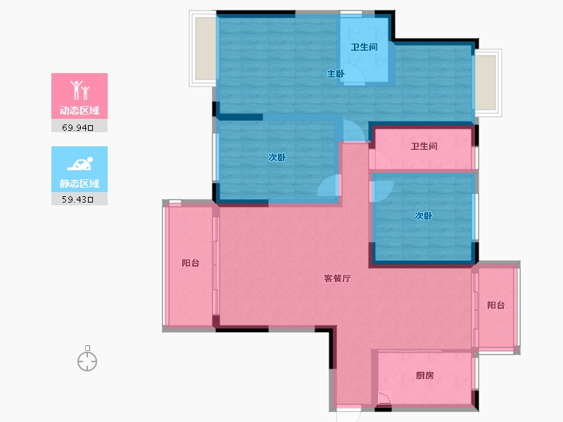 陕西省-安康市-兴科明珠花园三期-115.40-户型库-动静分区