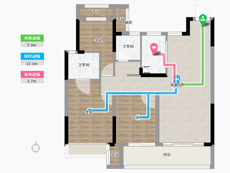 浙江省-温州市-中南瓯海印象南府-92.80-户型库-动静线