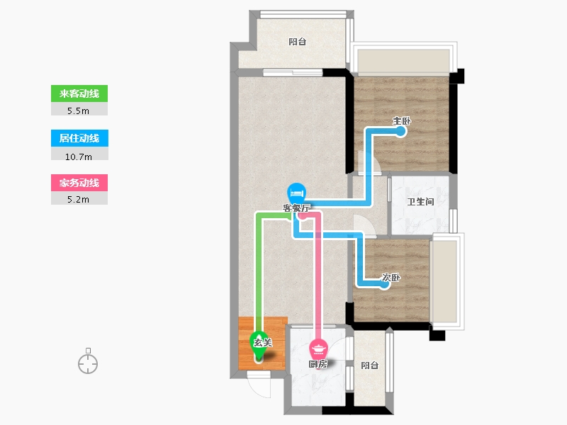 广东省-湛江市-奥园悦时代・熙园-61.60-户型库-动静线