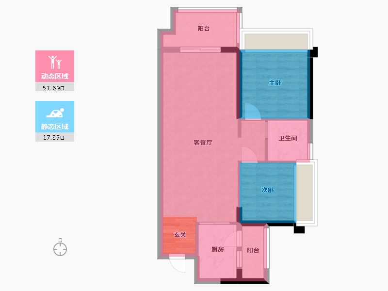 广东省-湛江市-奥园悦时代・熙园-61.60-户型库-动静分区