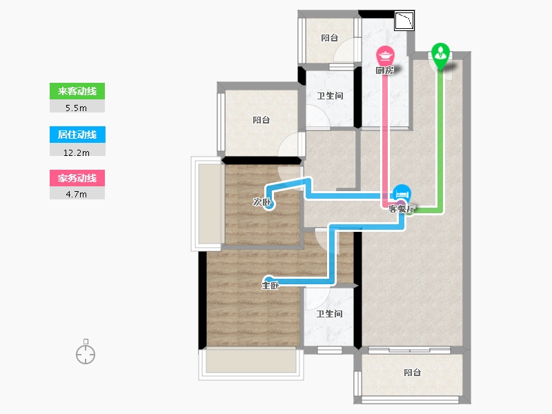 广东省-佛山市-保利中荷花园-74.89-户型库-动静线