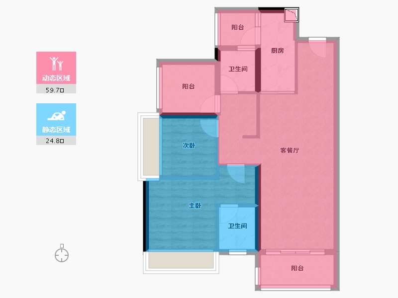 广东省-佛山市-保利中荷花园-74.89-户型库-动静分区