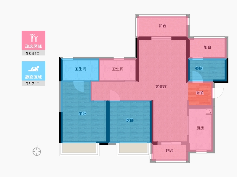 广东省-湛江市-奥园悦时代・熙园-81.42-户型库-动静分区