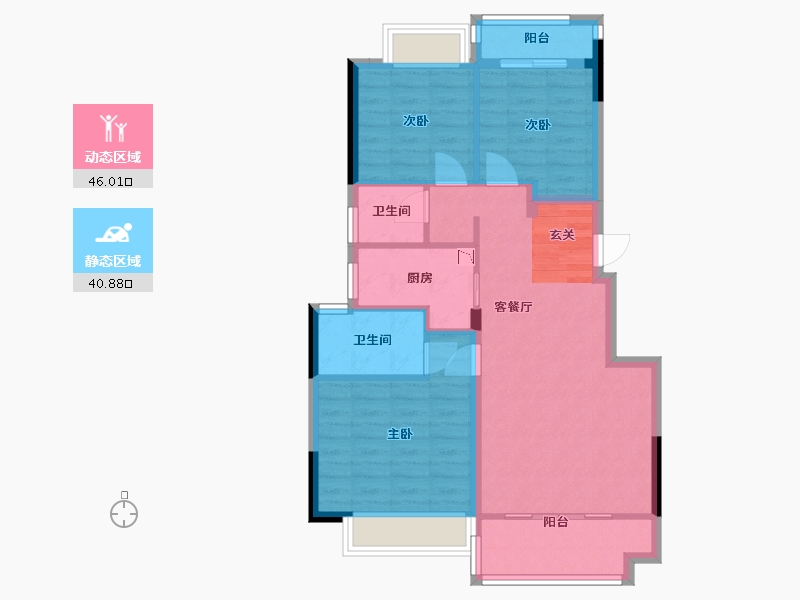 江西省-南昌市-正荣中奥悦玺台-77.69-户型库-动静分区