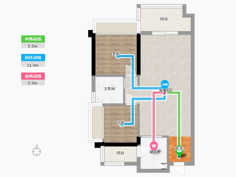 广东省-湛江市-奥园悦时代・熙园-61.44-户型库-动静线