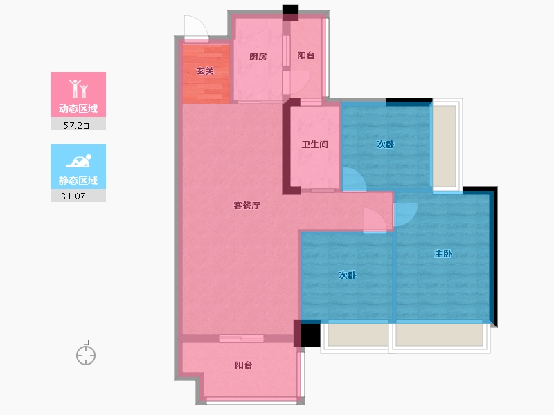 广东省-湛江市-奥园悦时代・熙园-79.10-户型库-动静分区