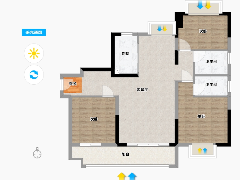 江西省-九江市-碧桂园・九��山-92.80-户型库-采光通风