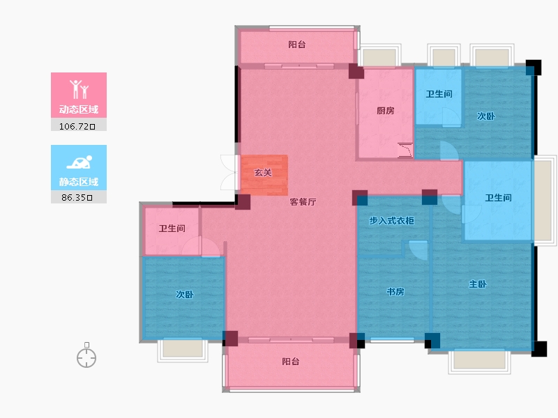 湖北省-武汉市-博译上坤・云�o-176.80-户型库-动静分区