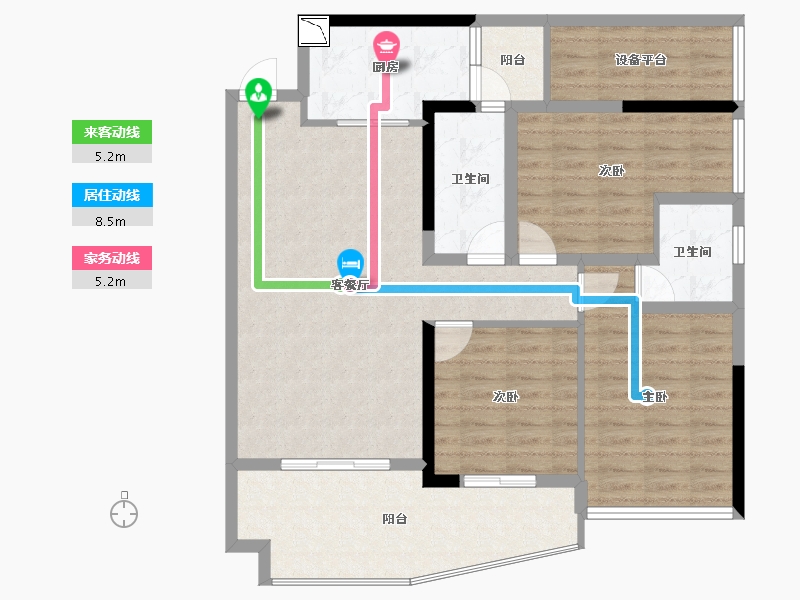 四川省-绵阳市-明御西城-104.00-户型库-动静线