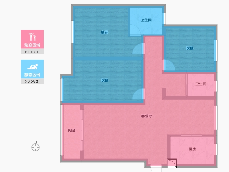 河南省-洛阳市-福泉林溪公馆-99.37-户型库-动静分区