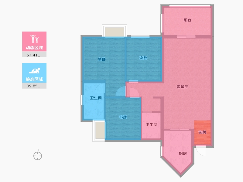 海南省-三亚市-三亚新华联・奥林匹克花园-87.06-户型库-动静分区