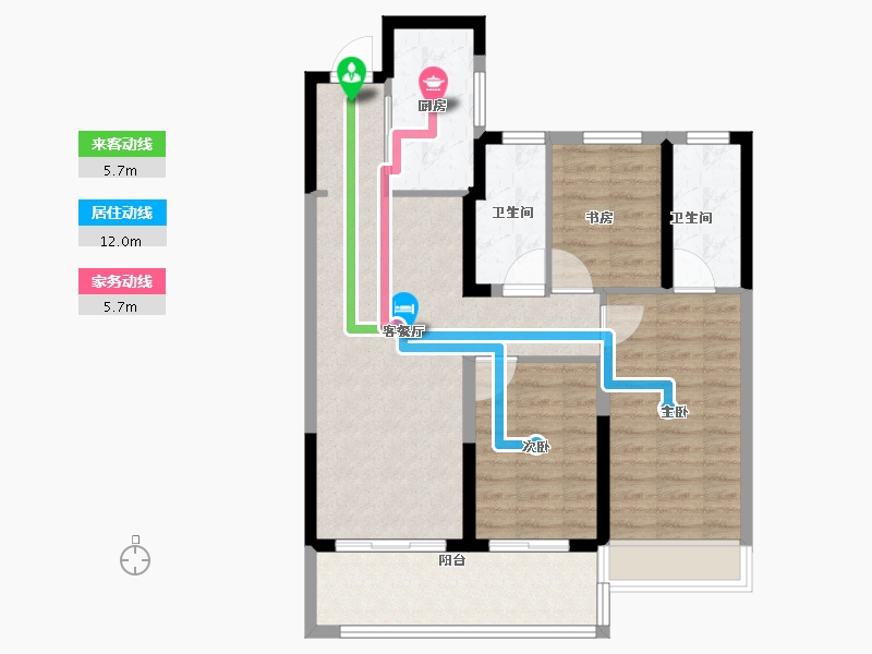 浙江省-温州市-外滩江月湾-84.00-户型库-动静线