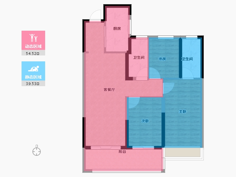 浙江省-温州市-外滩江月湾-84.00-户型库-动静分区