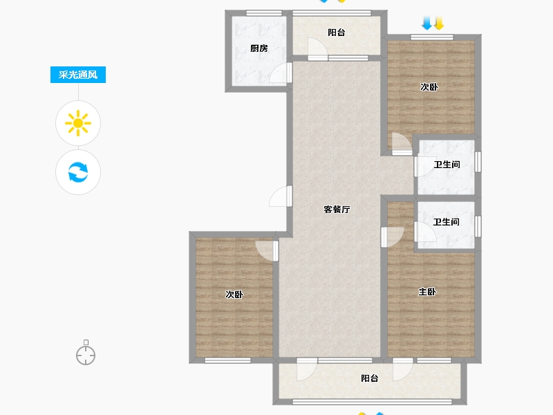 山东省-青岛市-天一仁和之城-135.00-户型库-采光通风