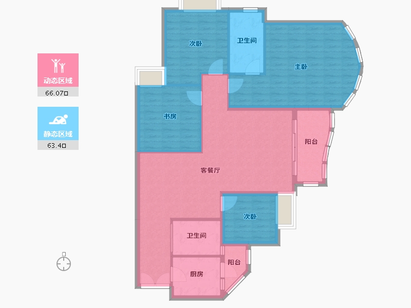 广东省-广州市-珠江帝景苑克莱国际公寓-117.76-户型库-动静分区