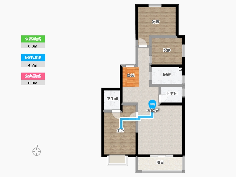 陕西省-西安市-长盛・青春汇-83.19-户型库-动静线