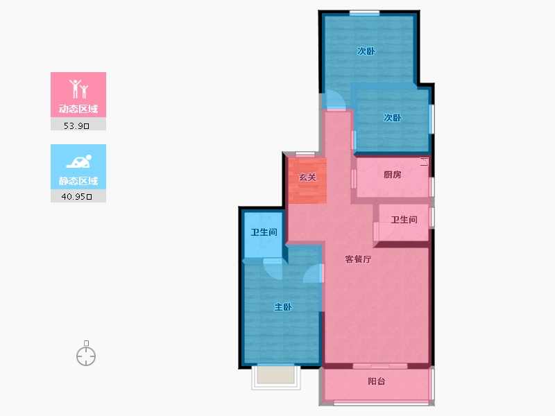 陕西省-西安市-长盛・青春汇-83.19-户型库-动静分区