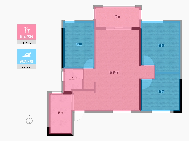 湖北省-十堰市-汉城时代-68.48-户型库-动静分区