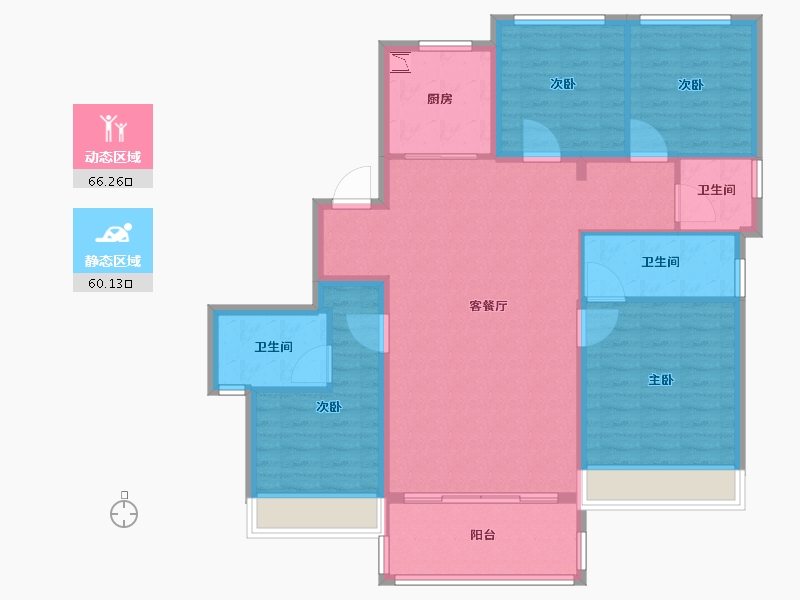 浙江省-温州市-华侨城欢乐天地-114.40-户型库-动静分区