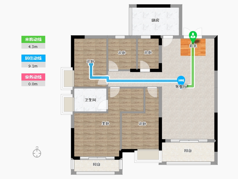 贵州省-黔西南布依族苗族自治州-河塘郡园-116.42-户型库-动静线