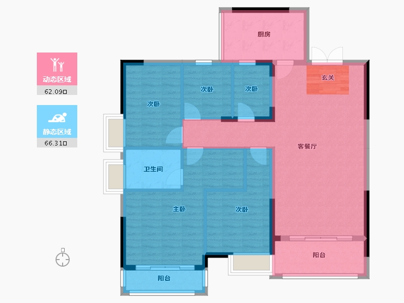 贵州省-黔西南布依族苗族自治州-河塘郡园-116.42-户型库-动静分区