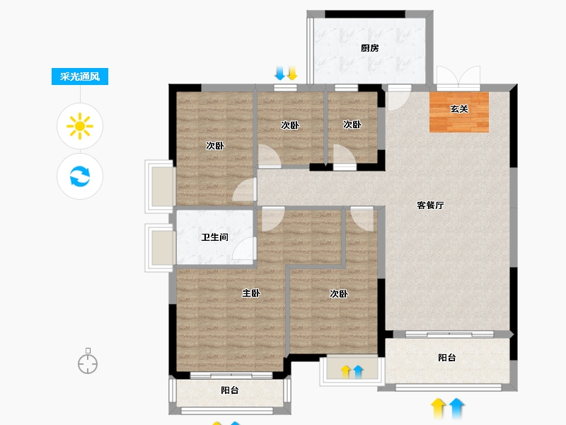 贵州省-黔西南布依族苗族自治州-河塘郡园-116.42-户型库-采光通风