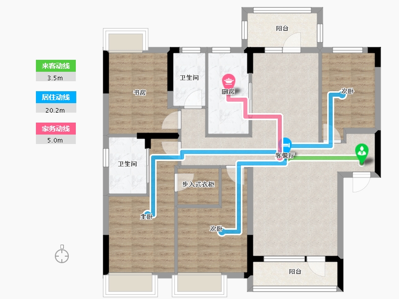 河南省-南阳市-雍豪府-105.33-户型库-动静线