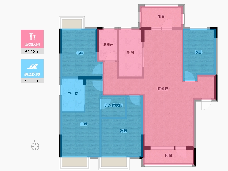 河南省-南阳市-雍豪府-105.33-户型库-动静分区