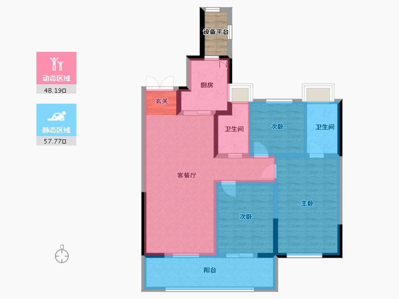 江苏省-常州市-美的・翰林府-97.35-户型库-动静分区