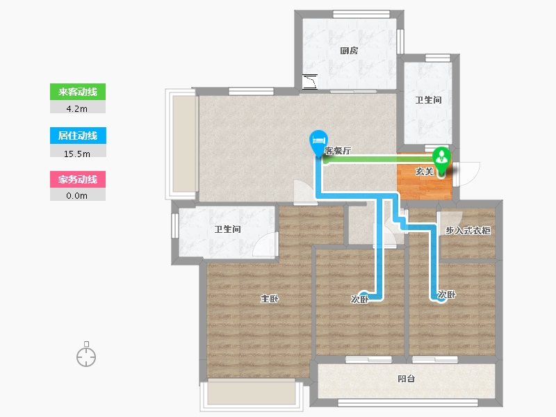 浙江省-舟山市-沁润公寓-91.75-户型库-动静线