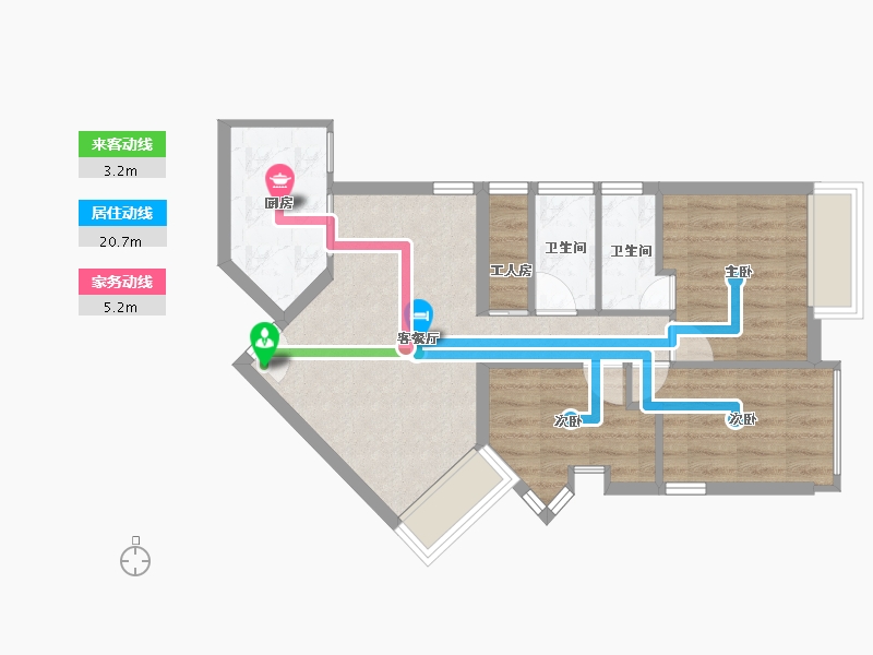 香港特别行政区-观塘区-麗港城-59.87-户型库-动静线