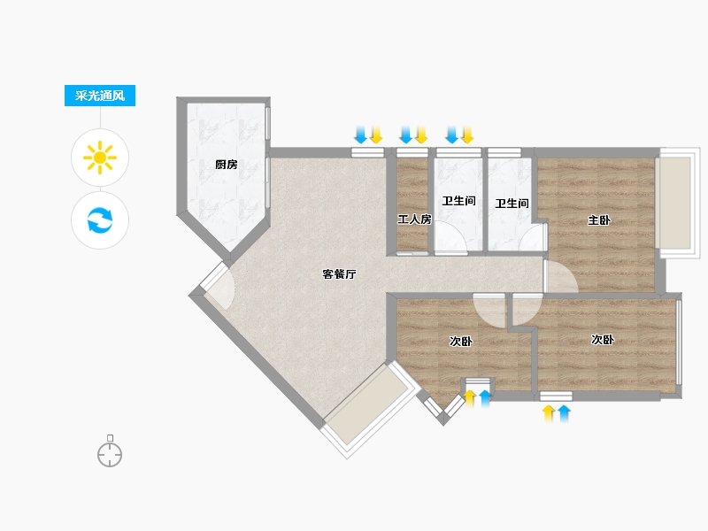 香港特别行政区-观塘区-麗港城-59.87-户型库-采光通风