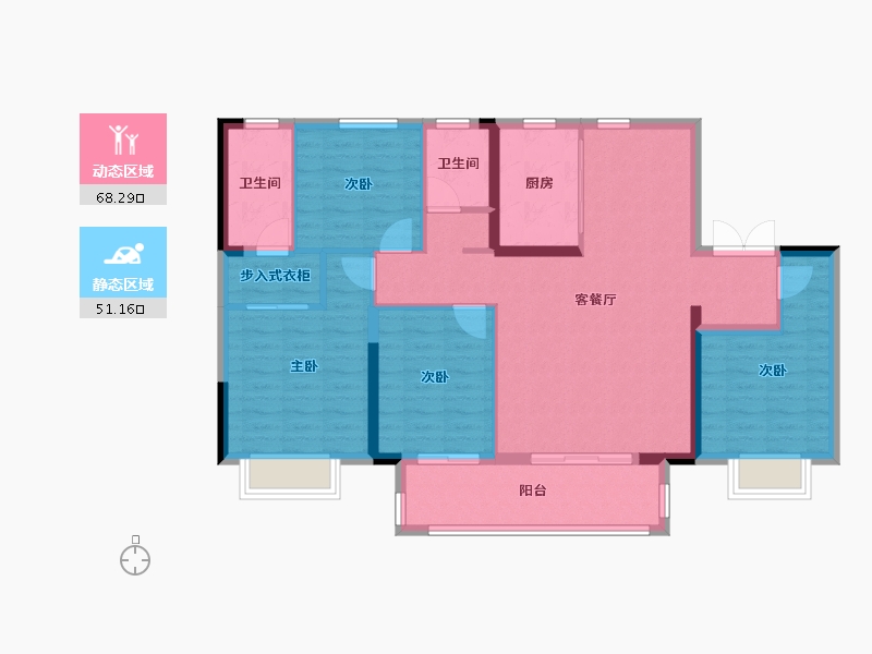 湖北省-宜昌市-金色华府-107.60-户型库-动静分区