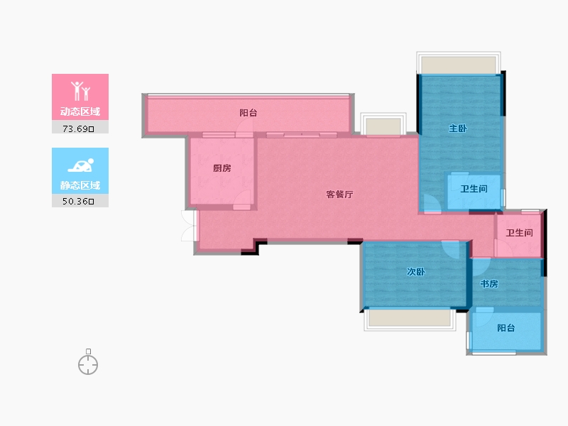 四川省-成都市-美泉悦府-111.74-户型库-动静分区