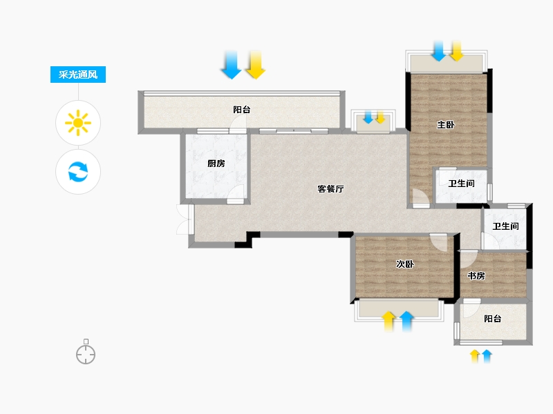 四川省-成都市-美泉悦府-111.74-户型库-采光通风