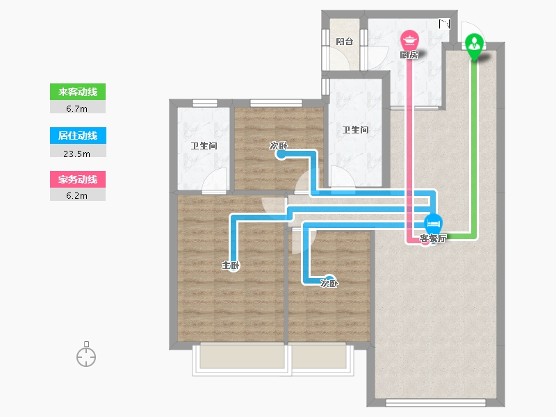 内蒙古自治区-呼和浩特市-呼和浩特恒大御府-90.31-户型库-动静线