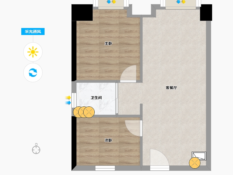 湖南省-长沙市-碧桂园城市之光-46.18-户型库-采光通风