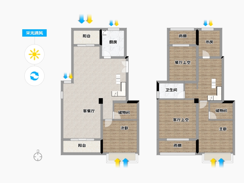 湖南省-长沙市-浏阳碧桂园云顶-160.39-户型库-采光通风