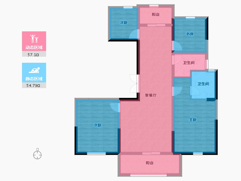 浙江省-嘉兴市-德城星东铭苑-99.74-户型库-动静分区