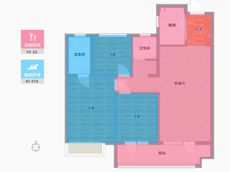 山东省-青岛市-越秀星汇城-85.60-户型库-动静分区