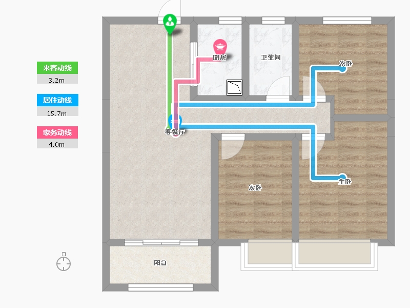 河北省-沧州市-保利花园-70.01-户型库-动静线