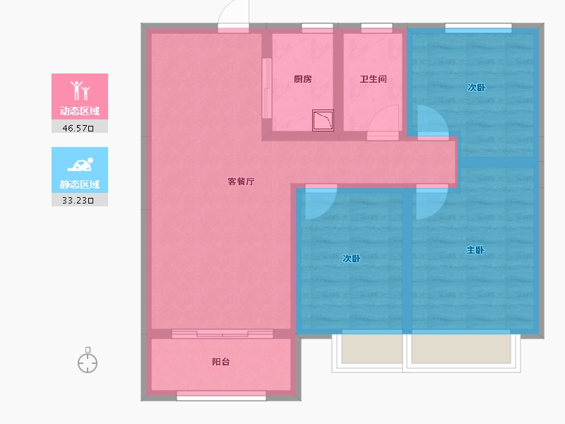 河北省-沧州市-保利花园-70.01-户型库-动静分区