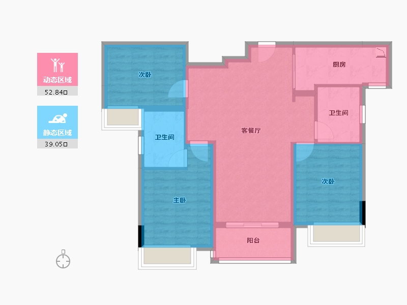 湖南省-湘潭市-湘江富力城-82.04-户型库-动静分区