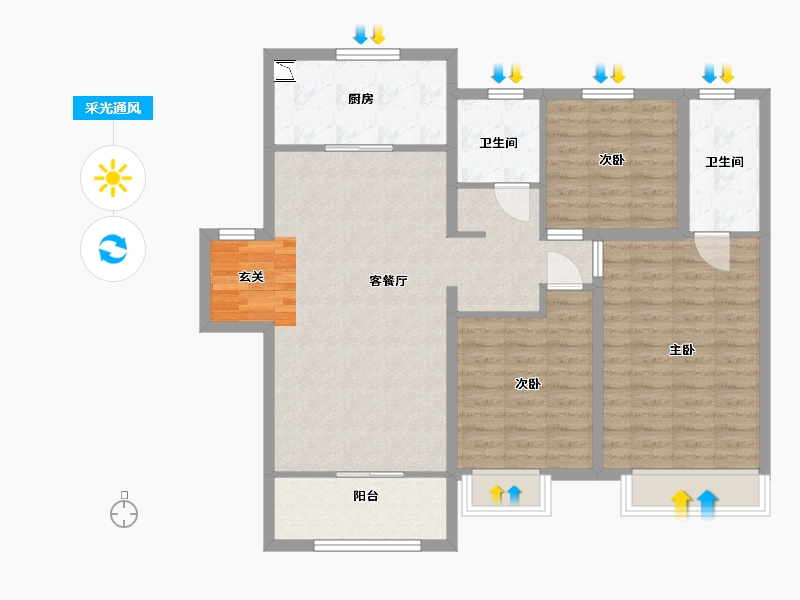 山东省-青岛市-中建锦绣天地-102.40-户型库-采光通风