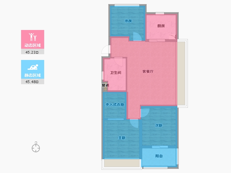 安徽省-芜湖市-伟星政务壹号-80.81-户型库-动静分区